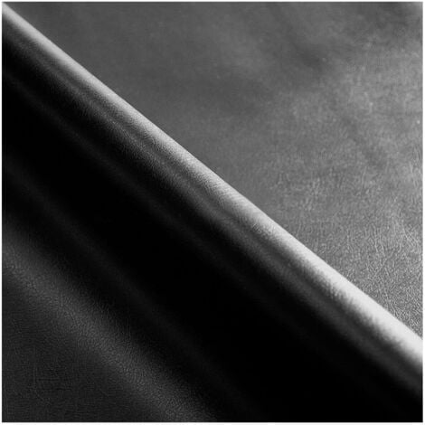 Similicuir Au Mètre H140 Similicuir Tissu d'Ameublement Faux Cuir - Noir