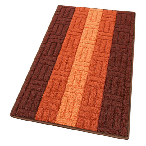 Emmevi Tapis De Cuisine Tridimensionnel Cercles 3D Absorbant Doux Moderne Antidérapant 50 X 100 Cm Bordeaux