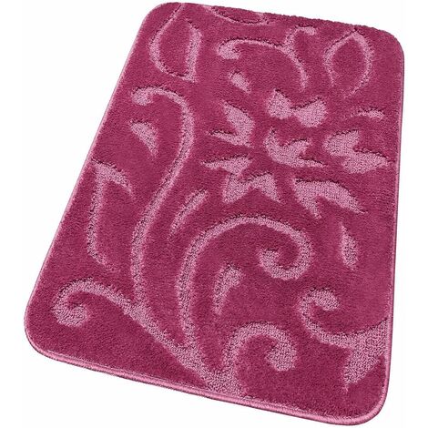 Tapis de Salle de Bain Doux Tapis de Chevet Absorbant Antidérapant Moderne et élégant Violet - 65x130 cm (1/5)