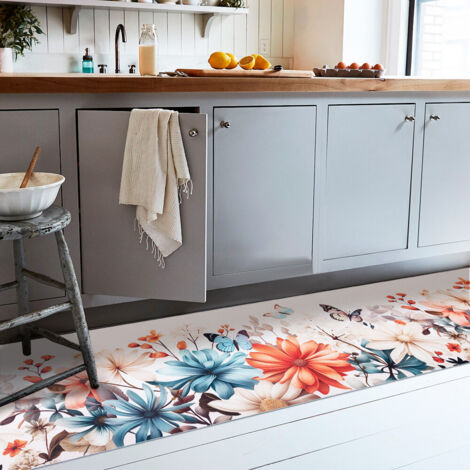 Tapis De Cuisine Anti Taches Pvc Imprimé Numériquement Doux Antidérapant Lavable DIS M - 51x40 cm