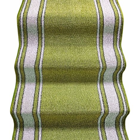 Tapis d'escalier Coureur d'entrée Revêtement de Marche Antidérapant Style Classique Vert - 67x600 cm (1/5)