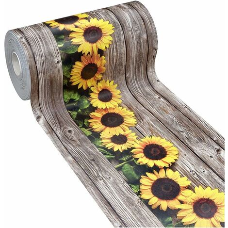 Tapis De Cuisine En PVC AntiTaches Motif Tournesol Decoupable Antidérapant Lavable - 51x450 cm (1/5)