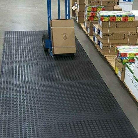 Tapis Protecteur de sol en gomme antidérapant avec revêtement robuste à bulles noires Différentes tailles - 1 mètre x 0,2 mètre (échantillon)