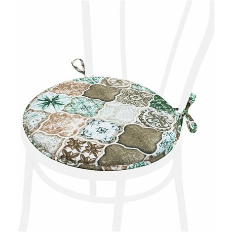 Coussin pour Chaise Rond Doux Universel Lacets de fixation Lavable Housses de Chaise Majolique Gothique