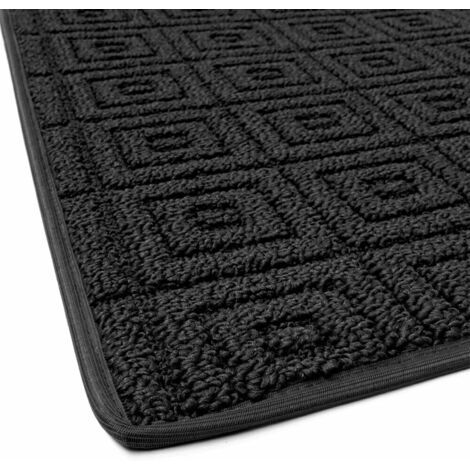 Tapis de Cuisine 3D Coureur Bordé Absorbant Antidérapant Lavable En Différentes Tailles Noir - 57x145 cm