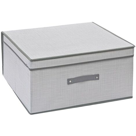 Boîte d'économie d'espace Rigide Pliable Boîte de Rangement de Vêtements Gris - 30x28x15 cm (1/2)