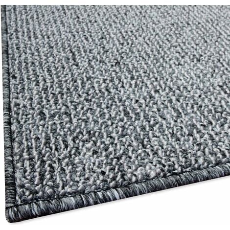 Tapis de Cuisine Moderne Au Mètre H57 Coureur Bordé Absorbant Antidérapant Lavable Couleur unie Gris