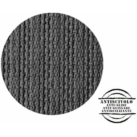 Tapis de Cuisine Moderne Au Mètre H57 Coureur Bordé Absorbant Antidérapant Lavable Couleur unie Gris