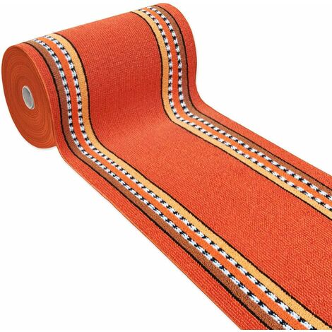 Tapis de Cuisine Coureur Bordé Absorbant Antidérapant Lavable En Différentes Tailles Orange - 57x40 cm