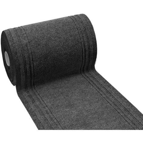 Tapis Coureur Cuisine Intérieur Extérieur Couloir Escalier Absorbant Antidérapant Gris Anthracite - 67x450 cm