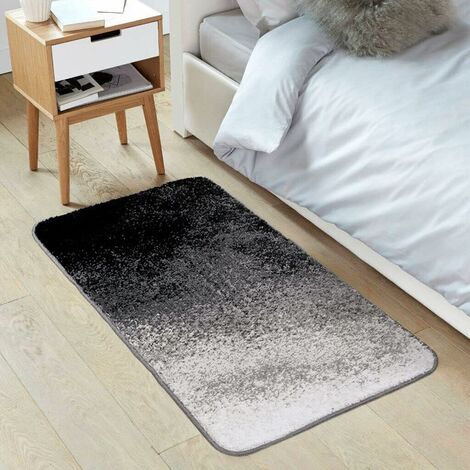 Tapis Moderne Noir & Blanc - Dessin Abstrait Texturé - Doux, Antidérapant - Parfait Salon Ou Chambre - 60x100 Cm - 10