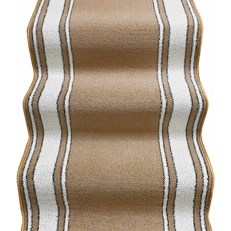 Emmevi Mv S.P.A. – Tapis d'escalier antidérapant 67x40 cm – Tissage plat en polypropylène – Support latex pour sécurité – Motif classique beige