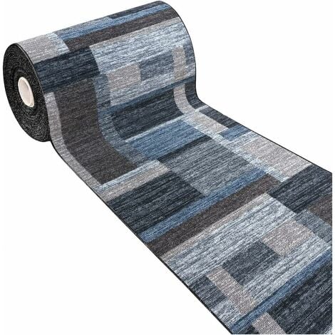 Tapis de Cuisine Bordé Coureur Antidérapant Lavable Gris - 50x80 cm