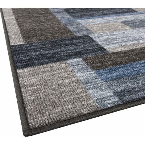Tapis de Cuisine Bordé Coureur Antidérapant Lavable Gris - 50x80 cm