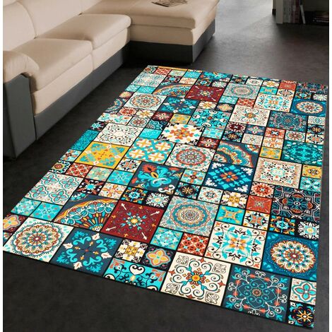 Tapis Chambre Salon Cuisine Salle de Bains Hall Moderne Design Majolique Antidérapant - 54x135 cm