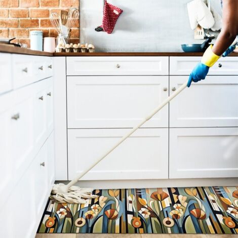Tapis De Cuisine Anti Taches Pvc Imprimé Numériquement Doux Antidérapant Lavable DIS E - 51x40 cm