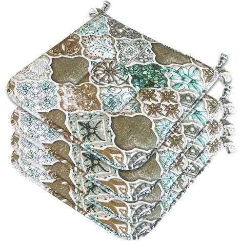 Sunnypillow Lot De 4 Coussins De Chaise Avec Rubans | 40x40 Cm épaisseur