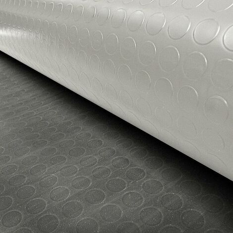 Tapis Protecteur de sol en gomme antidérapant avec revêtement robuste à bulles Gris - 2 mètre x 9 mètres