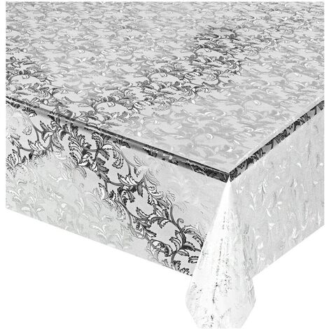 Nappe Transparente Moderne AntiTaches Plastifié Couverture de Table en Pvc Brillant Dis.19 - 140x200 cm (1/3)