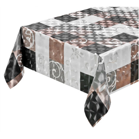 Nappe de Cuisine AntiTaches Métallisé Table Maison Décoré Brillant Élégant - 140x260 Cm (1/4)