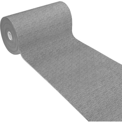 Tapis De Cuisine Coureur Antidérapant Absorbant Rayé Couleur Unie Gris - 54x280 Cm (1/4)