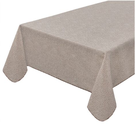 Nappe Antitache Repéré Bordée Coton Plastifié Cuisine Marron - 135x180 Cm (1/2)
