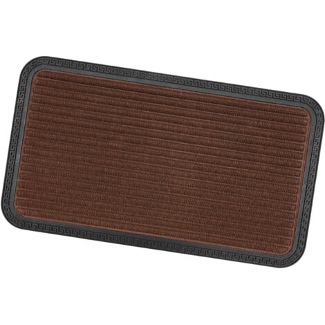 Paillasson d'Entrée Tapis en gomme Antidérapant Robuste Absorbant Marron - 25x60 cm (1/5)
