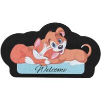 Paillasson en Gomme Durable 40X70 Antidérapants Sous Bol Animaux Extérieure Intérieure - Des.SJ