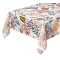 Nappe de Cuisine AntiTaches Métallisé Table Maison Décoré Palmiers Tropicaux Dis C - 140x140 Cm