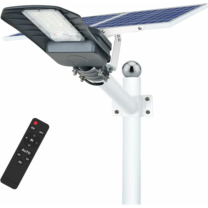 HYPOW 500W Réverbère Lampadaire Solaire Extérieur avec Télécommande, lampe  solaire exterieur puissante étanches IP65, 3200lm exterieur solaire  puissante pour rue, cour et parking : : Luminaires et Éclairage