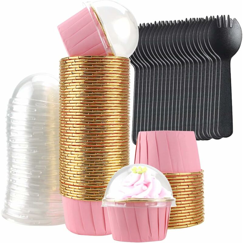 100 Pièces Caissettes à Cupcakes no Papier Moules à Gâteaux no Papier  Muffin Tasses Caissettes Embal