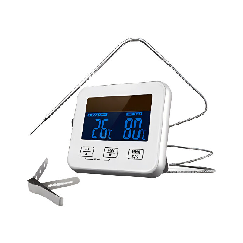 Thermomètre de cuisine argent numérique sans fil rétro-éclairage avec sonde  pour barbecue fumoir four à gril pour alimentsviande