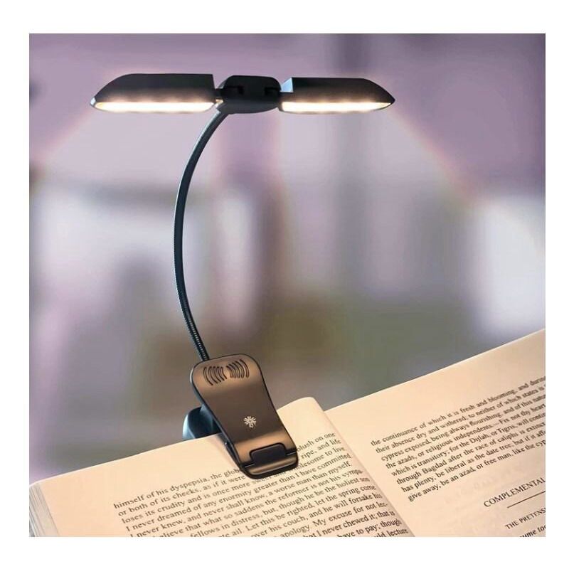 Lampe de Lecture Liseuse Lampe Clip Rechargeable 3 Température de Couleur,  360°Cou Flexible Lampe Pi