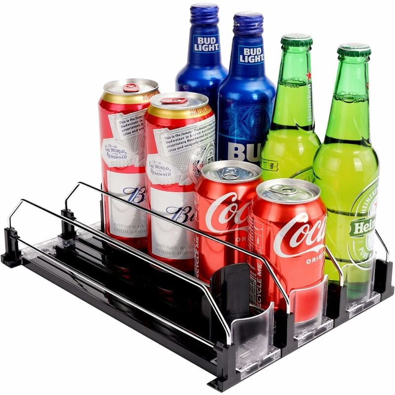 2x Range bouteilles et canettes vin bière soda pour étagère frigo