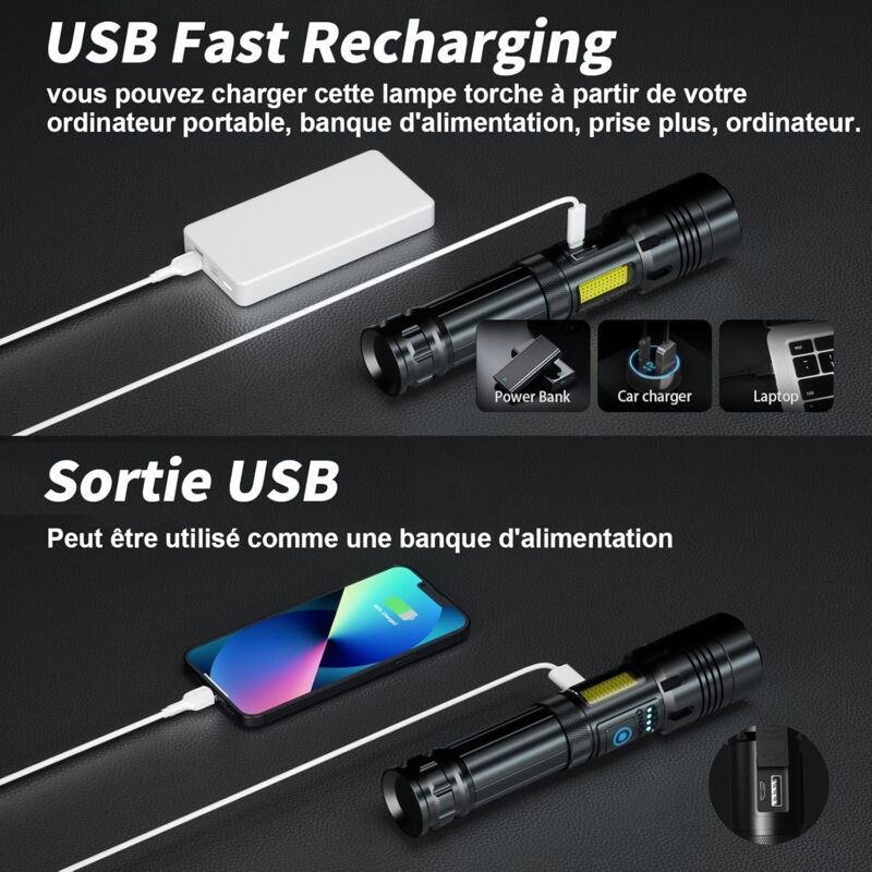 Lampe Torche Ultra Puissante Rechargeable Au Meilleur Prix | Leroy Merlin