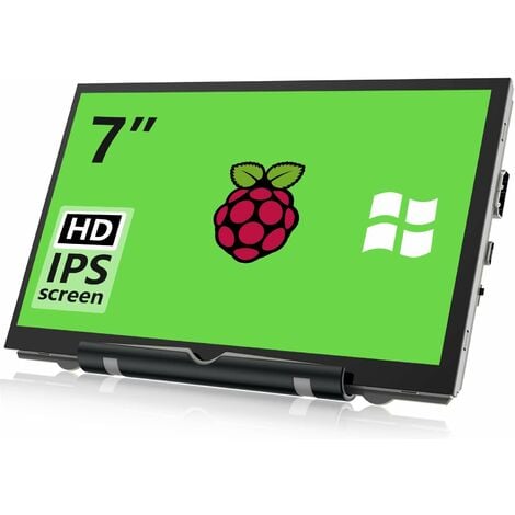 Mini moniteur 7 pouces 800x480 IPS petit écran HDMI pour Raspberry Pi 400/4/ 3/2/Zero/B/B + Jetson Nano win11/10/8/7 (non tactile)
