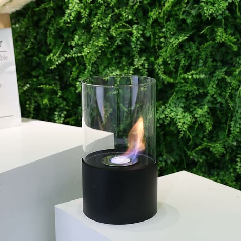Qlima cheminée bio ethanol modèle de table verre noir