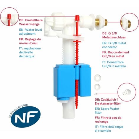 Flotteur WC Universelle/Mecanisme Chasse d'eau WC [INCLUS Filtre +