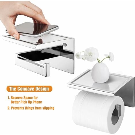 Porte-rouleau de papier toilette auto-adhésif, sans perçage, pour