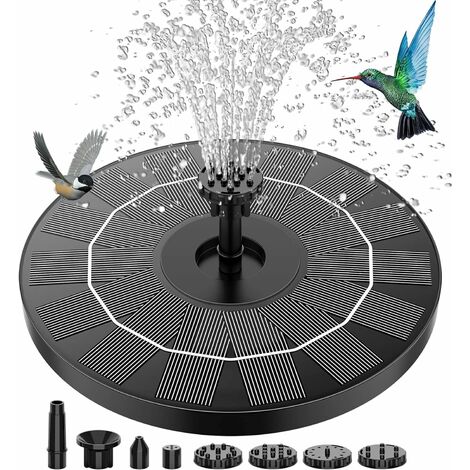 Pompe de fontaine à eau à énergie solaire, fontaine à oiseaux