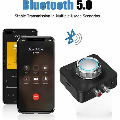 Récepteur audio Bluetooth 5.0 3,5 mm Jack 2 RCA AUX Adaptateur stéréo sans  fil