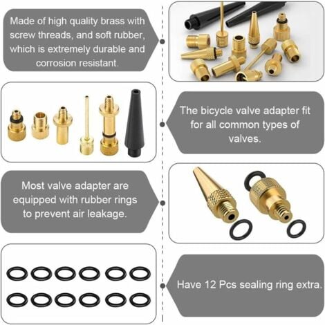 24 pièces / ensemble de valve de vélo SV AV DV adaptateur vélo à