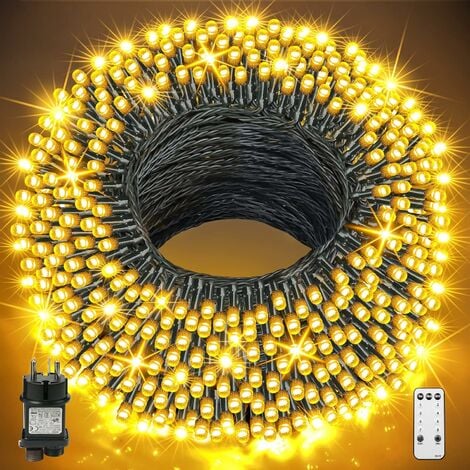 Guirlande lumineuse à piles 4m 40 Micro LED blanc froid 8 modes mémoire  timer IP44 fil métal argenté