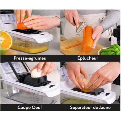 Coupe Legumes Manuel Spiraliseur - Multifonctions Trancheur de Légumes  Decoupe Legumes - Coupe Frite - Cube Carotte Concombre Oignons