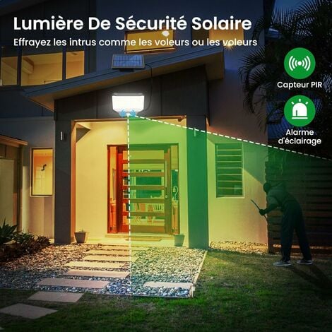 Lampe solaire d'extérieur avec détecteur de mouvement et télécommande,  imperméable, éclairage de sécurité, idéal pour un jardin, un Patio ou un  sentier