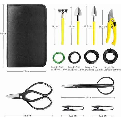 Kit Bonsai 13 Pièces Outils Bonsai avec Ciseaux pour Bonsaï, Fil de  Ligature pour les Bonsaïs