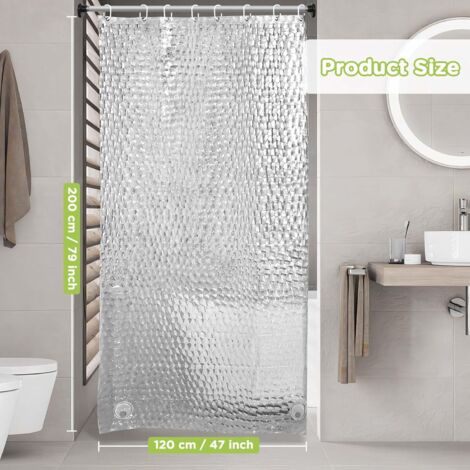 Rideau de douche 120 x 200 cm imperméable lavable rideau de bain