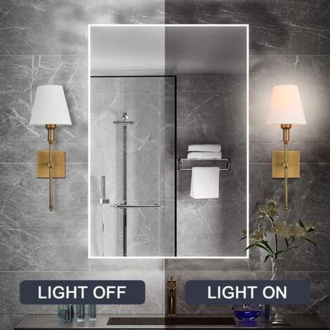 2 Pack Appliques Murales avec Abat-jour en Tissu Blanc, Lampe Murale Interieur Salle de Bain Métal Or, Classique Luminaire Applique pour Chambre Salon Couloir, Douille d'Ampoule E27