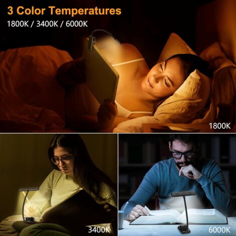 Lampe de lecture rouge + ambre + lumière bleue pour lire au lit, Ambre +  rouge, Taille de poche
