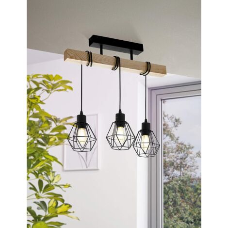 Luminaire En Suspension EGLO Suspension SAFI E27 1X60W En Acier Marron Et Or D275mm 82348456